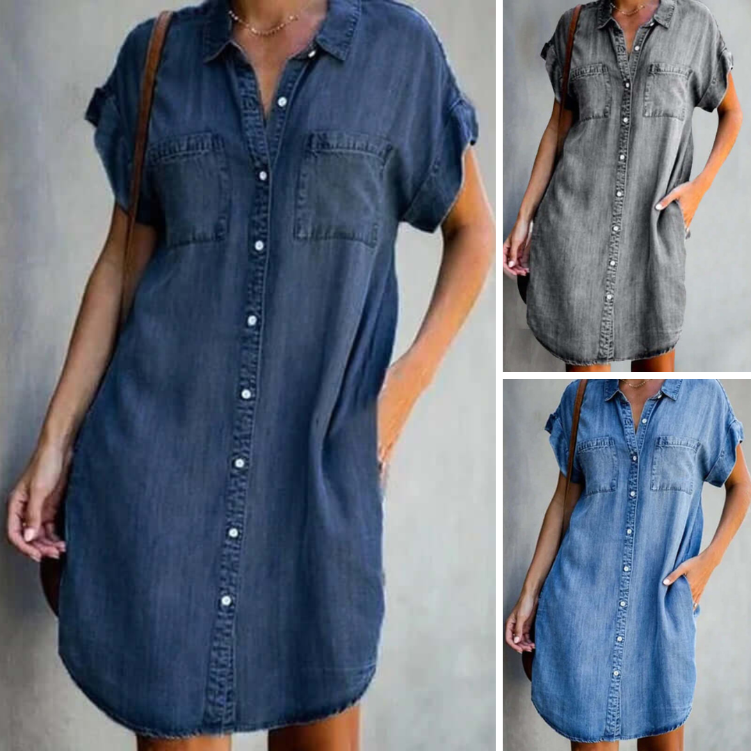 Lena™ - Casual Denim Kjole